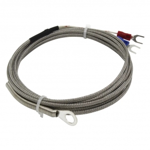 6mm Ring Lug K Type E Type Thermocouple Temperature Sensor Probe 1M Cable For Industrial Temperature Controller